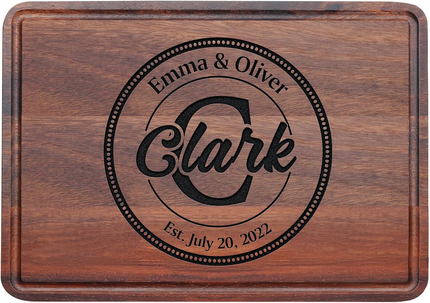 Personalized Wooden Cutting Board, Best Anniversary for Couple, Personalized Name Gift for House warming, Wedding, Newly Married, Engagement, Christmas, Custom Engraved Charcuterie Board Gifts