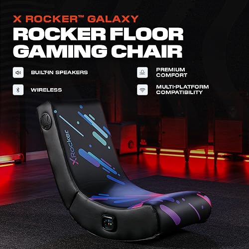 Miniatura 5 de X Rocker - Silla mecedora de piso para videojuegos, altavoces de audio integrados, plegable, para dormitorio o sala de juegos, regalo para