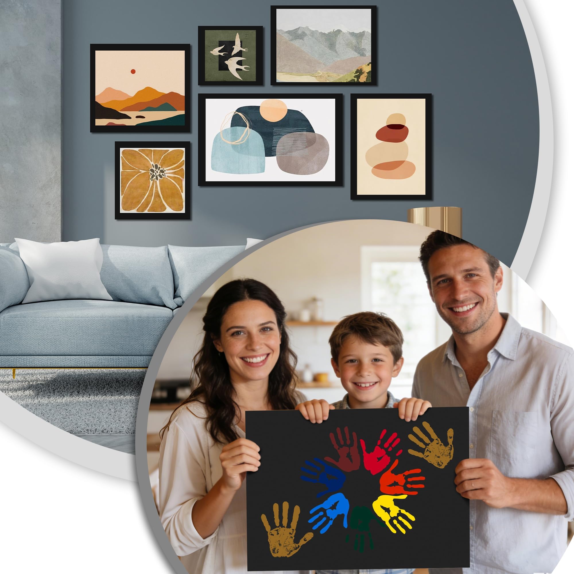 Elcoho Lot de 8 panneaux en mousse noire de 61 x 91,4 cm d'épaisseur pour projets, tableaux double face en mousse sans acide pour remise de diplôme, bricolage, peinture, affichage, projets scolaires