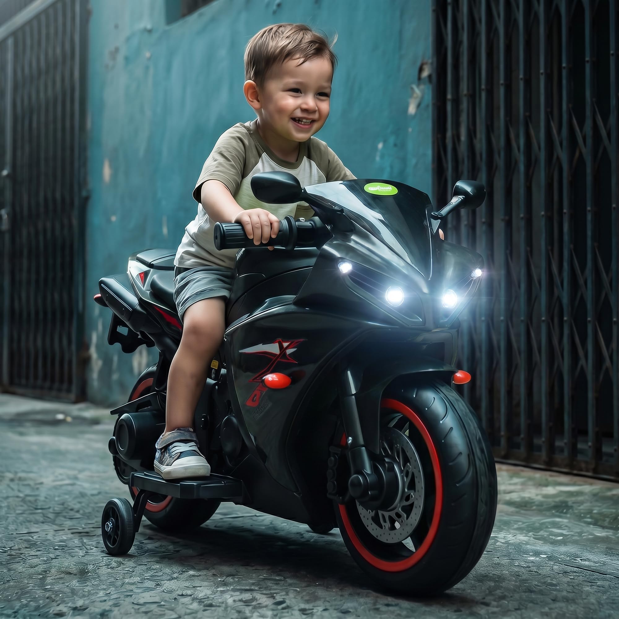 Baybee R7 Baby Electric Bike for Kids with Foot Acceleration | Toddler Battery Operated Bike with LED Lights & Music | Rechargeable Ride on Bike for Kids to Drive 1 to 3 Years Boys Girls (Black)-image-45