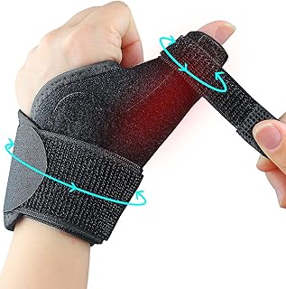 Thumb Brace for Left Right Hand, Trigger Thumb Stabilizer for Carpal Tunnel, Tendonitis, Arthritis, Sprains, Strains, Reversible Wrist Brace with Thumb Spica Splint (2 Straps)