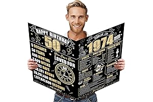 Gigantic 50th Birthday Party Signature Guest Book with 1974 Time Capsule Card