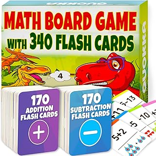 3xSet Math Games for Kids 5-7 Year Olds - 340 Addition Subtraction Flashcards for Kindergarten by QUOKKA - Learning Math Board Games for Boys and Girls Ages 4-8 - Fun Educational Preschool Flash Cards