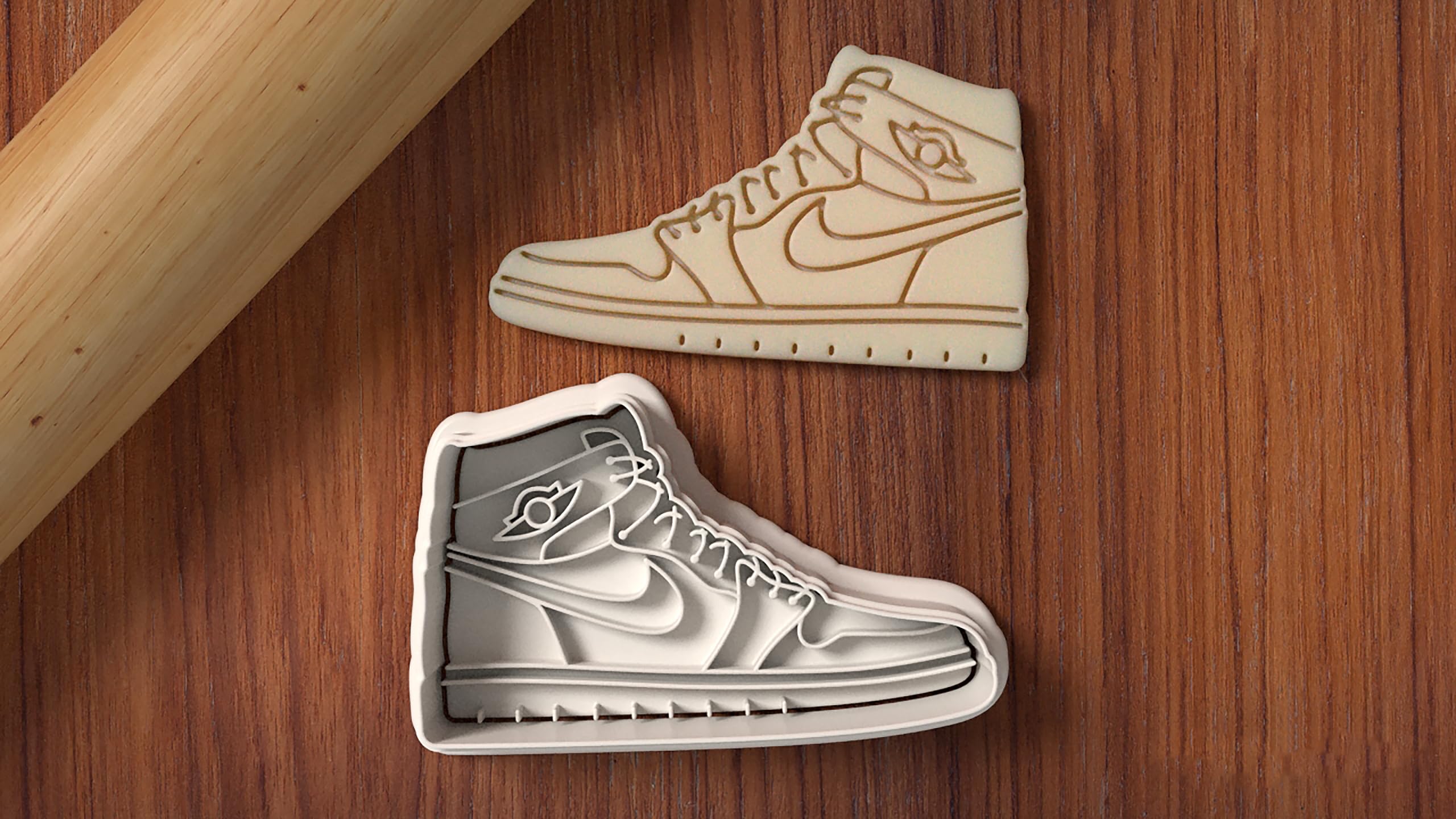 Air Jordan 1 Retro Cookie Cutter and Stamp Set - Left/Right - Sneaker Cookie Cutter - Shoe Cookie Cutter - 3D Printed Cutter - BakerDreams (Large)