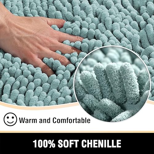 Miniatura 4 de Alfombras de baño Tapetes para baño antideslizante de chenilla de lujo alfombra de baño alfombra extra suave y absorbente Tapetes peludos lavables