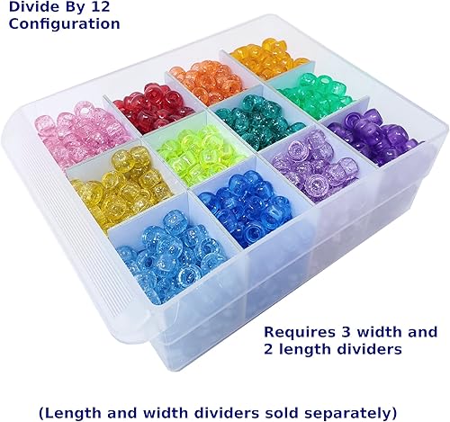 Miniatura 7 de Divisores de ancho configurables de cajones grandes compatibles con Akro-Mils para armarios de almacenamiento de plástico (paquete de 24)