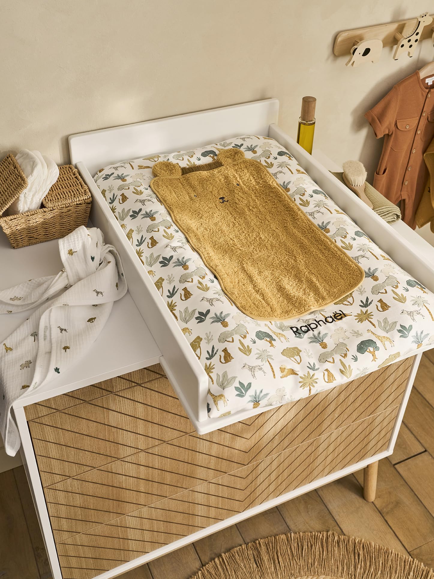 VERTBAUDET Matelas à langer et 2 tapis de change SAVANA multicolore 72X49