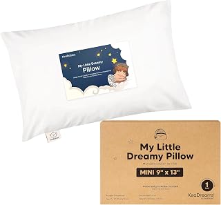 Mini Toddler Pillow with Pillowcase, 9x13 My Dreamy Pillow, Soft White