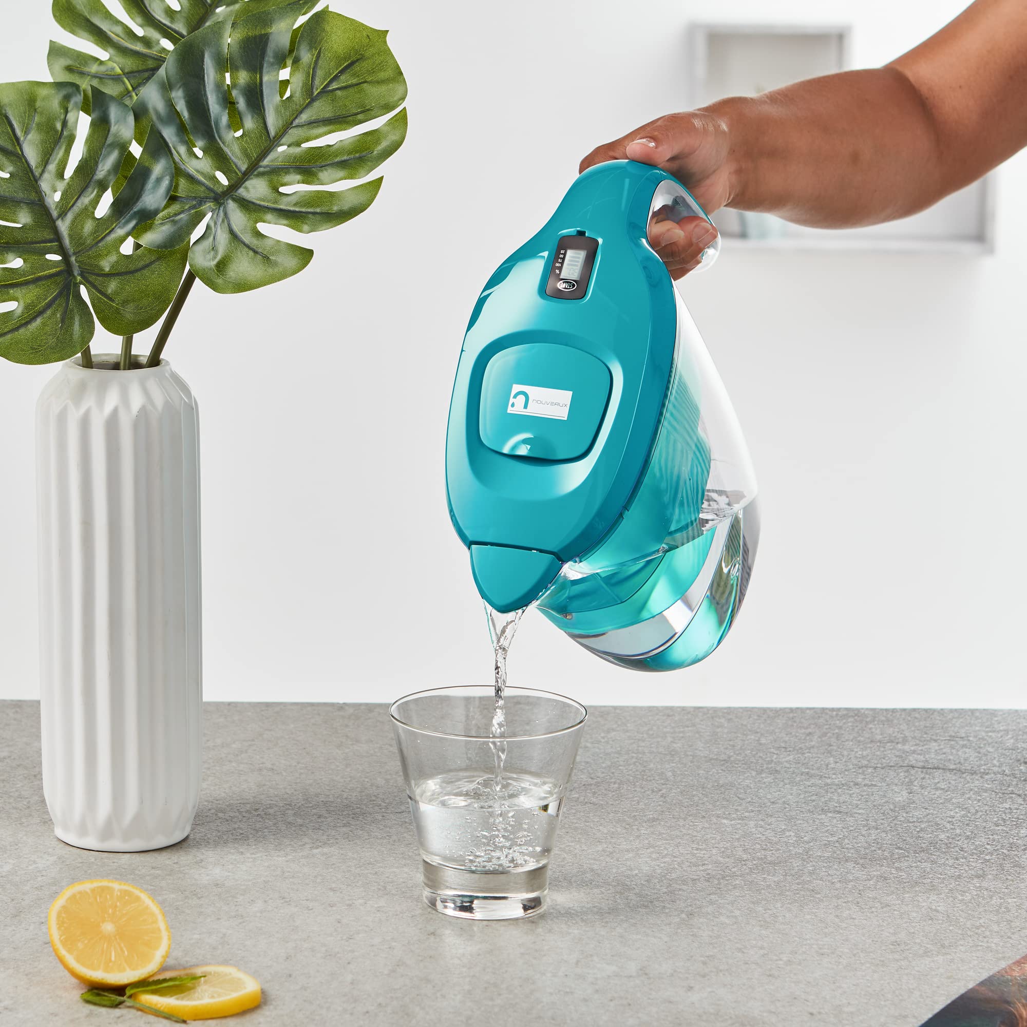 Buy Nouveaux Water filter jug for Fridge,2.7L Turquoise. Includes 12