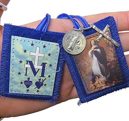 Miniatura 3 de Escapulario católico a granel a todo color con medalla de San Benito y colgante de crucifijo, 24.5 pulgadas, paquete de 12