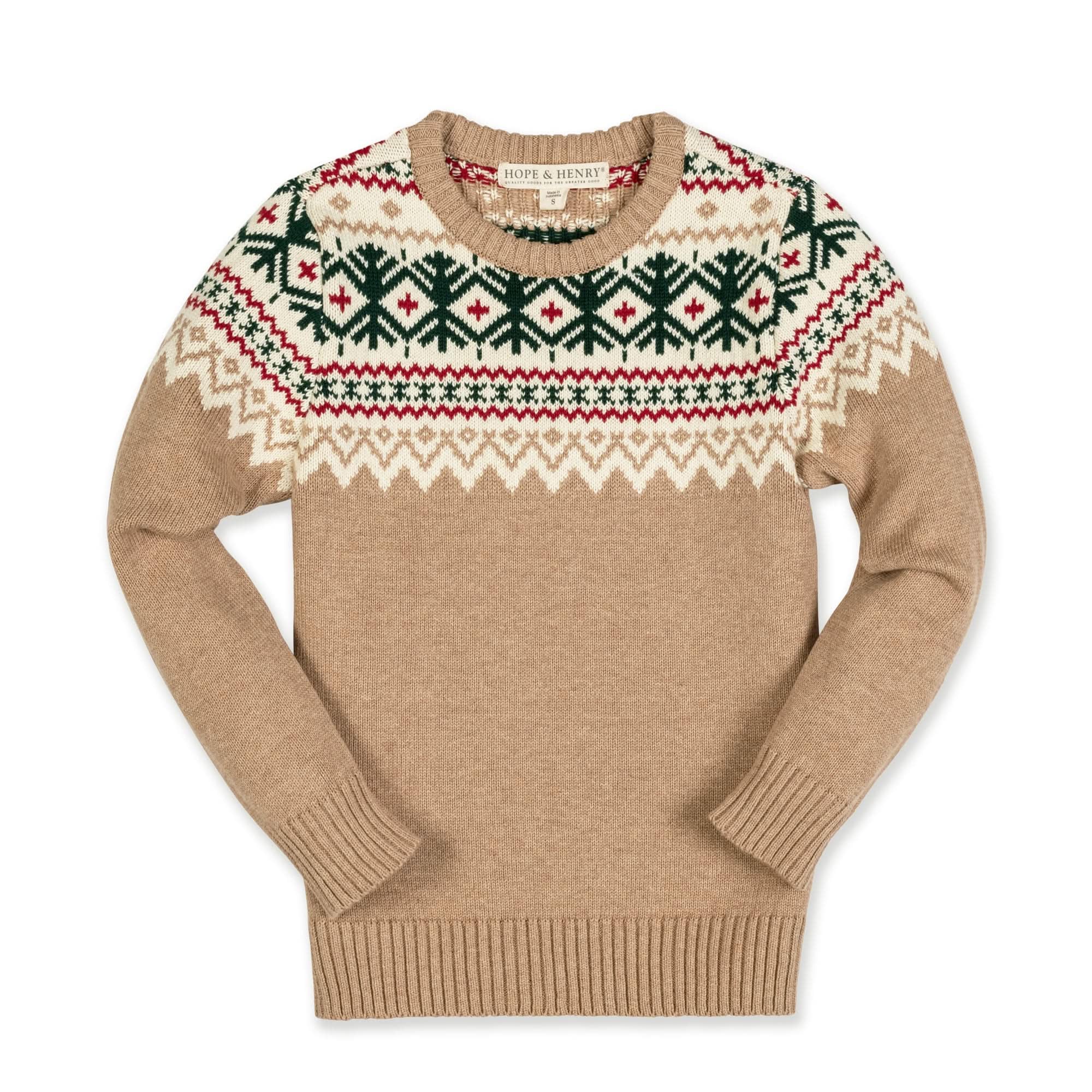 Hope &amp; Henry Boys' Long Sleeve Crew Neck Pullover Sweater