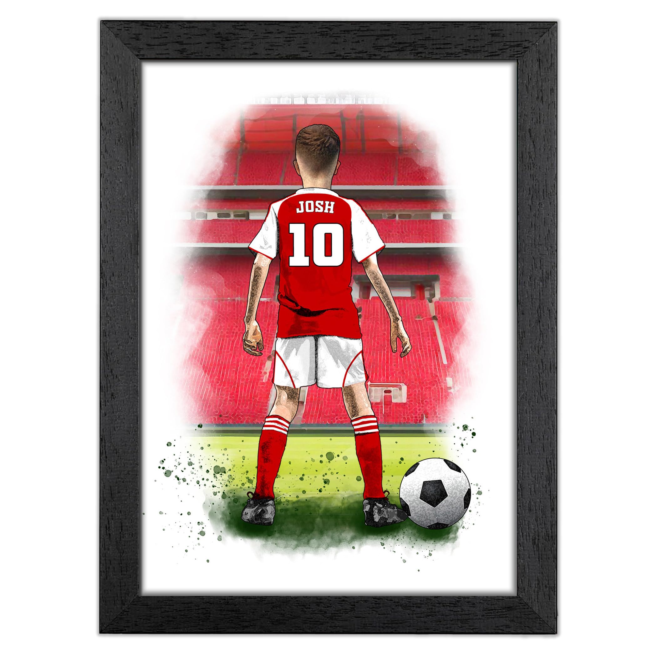 Personalised Arsenal Gifts for Boys Wall Art Poster Print (Black Frame)