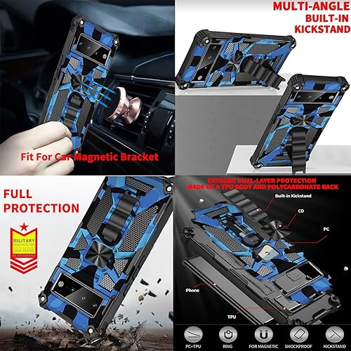 Miniatura 4 de Funda de teléfono para Google Pixel 6A con protector de pantalla para lente de cámara, soporte de grado militar, resistente Google Pixel 6A, funda