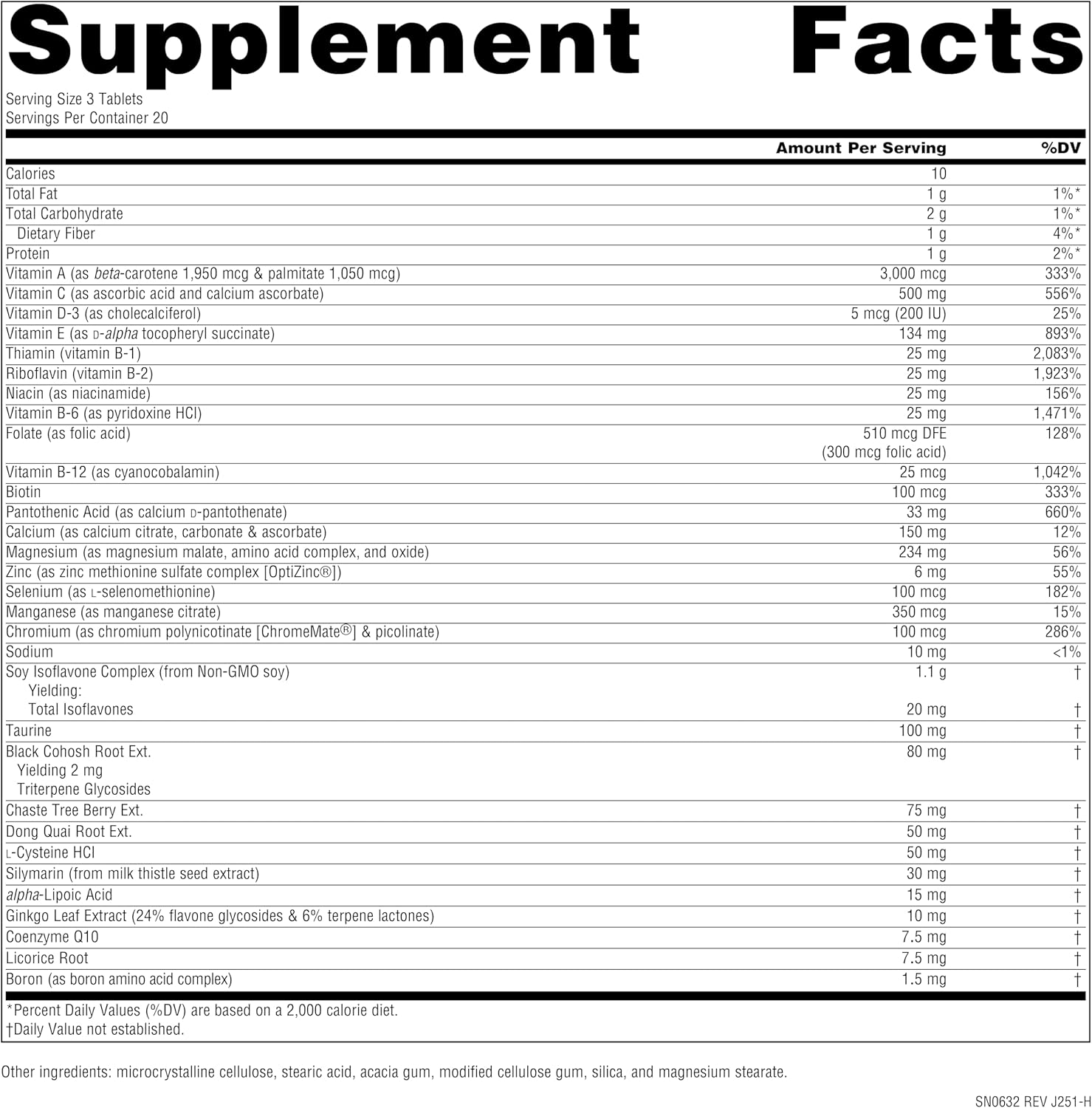 Source Naturals Menopause Multiple, Non-GMO Soy - Bio-Aligned Formula - 60 Tablets