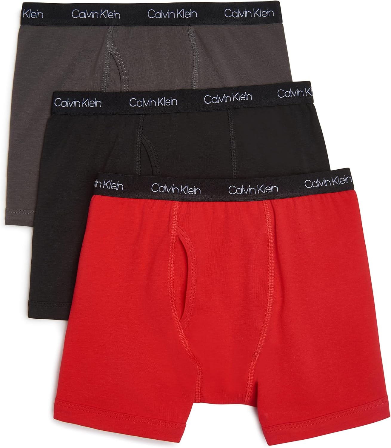 Calvin Klein Kids Boys' Modern Cotton Boxer Brief Underwear 3-Pack