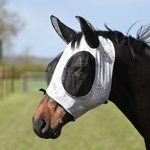 Vista 23 de WeatherBeeta Deluxe Stretch Bug Eye Saver con orejas, turquesa/negro, mazorca