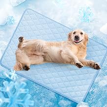 LOOBANI Dog Cooling Mat for Large Dogs 48"x28"- Cooling Pad for Dog, Cool Blanket for Dogs Machine Washable, Pet Cool Mat for Indoor, Outdoor, Couches, Crates, Car Seats for Trips Blue, 48"x28"