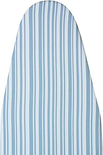 Polder Standard Ironing Board Cover, Stain Resistant, Water Repellent, 54 x 15-17, 100% Cotton Cover with 12mm Pad and Bungee Cord Binding, Beach Stripes