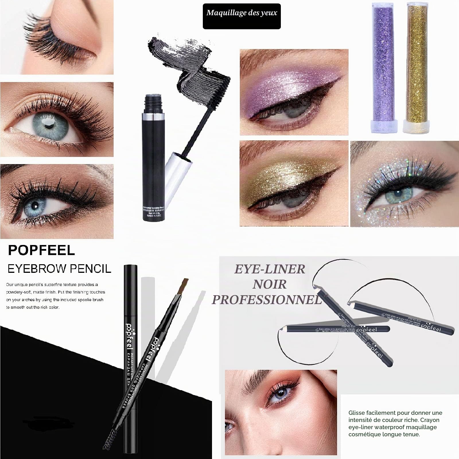34Pcs Kit de maquillage Complet, Polyvalent Ensemble-cadeau de Cosmétique avec Fard à Paupières Palette Correcteur Fard à Joues Rouge à Lèvre pour Femme, Tout-en-un Mallette de Maquillage Beauté Set#1