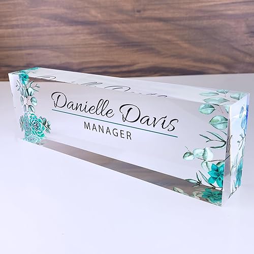 Miniatura 21 de ARTBLOX | Placas de nombre personalizadas para escritorio, decoración de oficina ideal para hombres y mujeres, placa de nombre de escritorio de