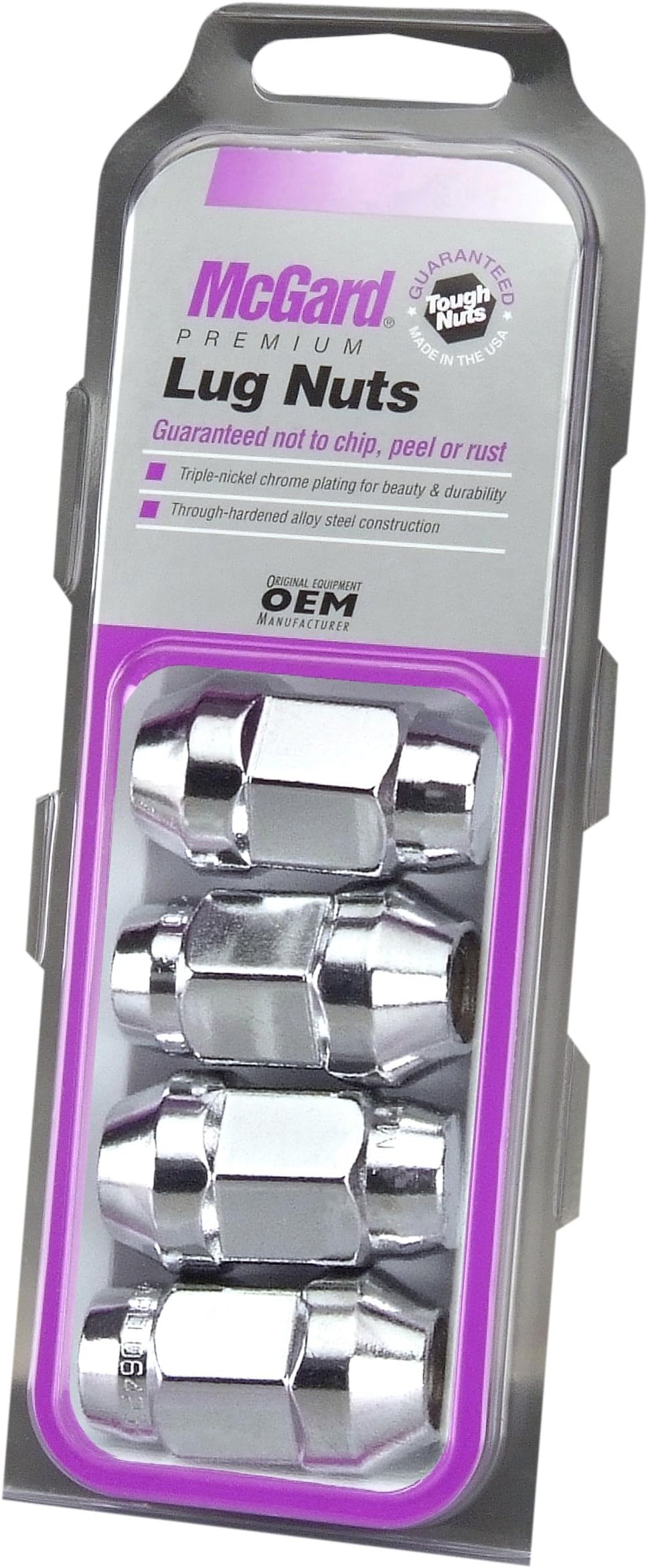 64073 Chrome (M14 x 1.5 Thread Size) Bulge Cone Seat Style Lug Nut, (Set of 4)