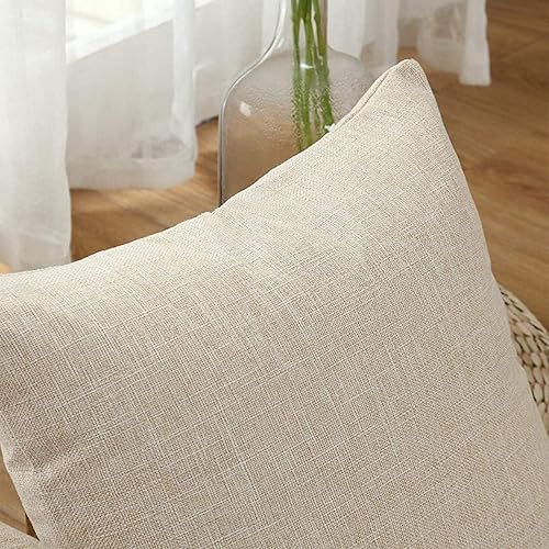 Miniatura 2 de Juego de 2 fundas de almohada decorativas de lino para sofá, sala de estar, fundas de almohada para exteriores con cremallera de 20 x 20 pulgadas