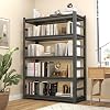 5 Tier Book Shelf Tall Bookcase Metal Adjustable Book Shelves Standing Shelf Units Open Shelf Bookcase with Fences Living Room Bookshelf 47.24 W18 D78 H