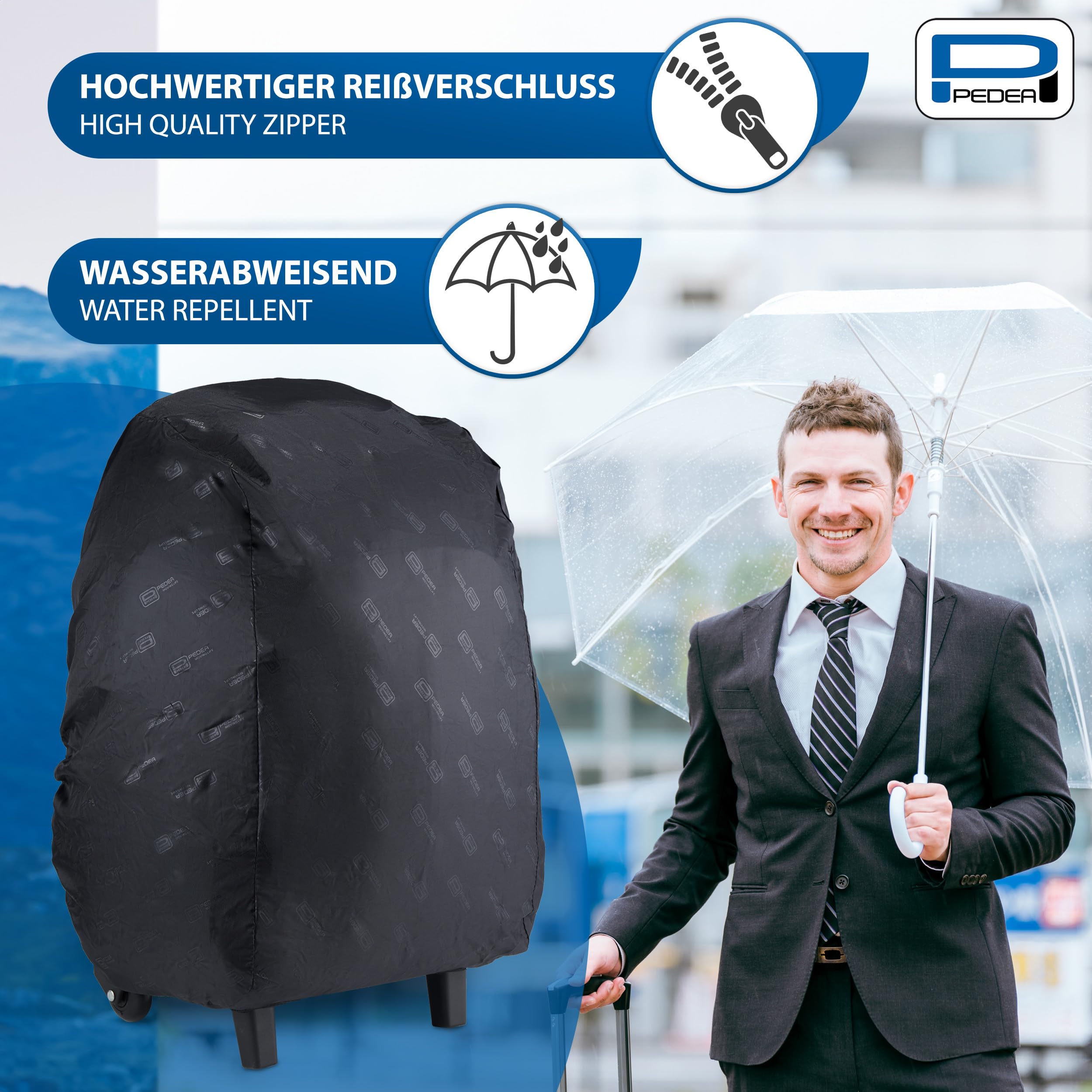 PEDEA Business Zaino Trolley “Premium” zaino per laptop fino a 17,3 pollici (43,9 cm) con scomparto per abbigliamento 24 ore e ruote, nero