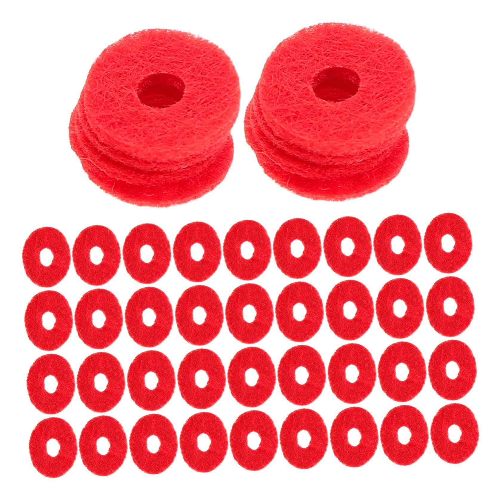 Toddmomy 90pcs Piano Felt Pads Accessory Washers Cushion Compatible with Keyboard Balance Front Rail Regulating Repair Parts Replacement Red