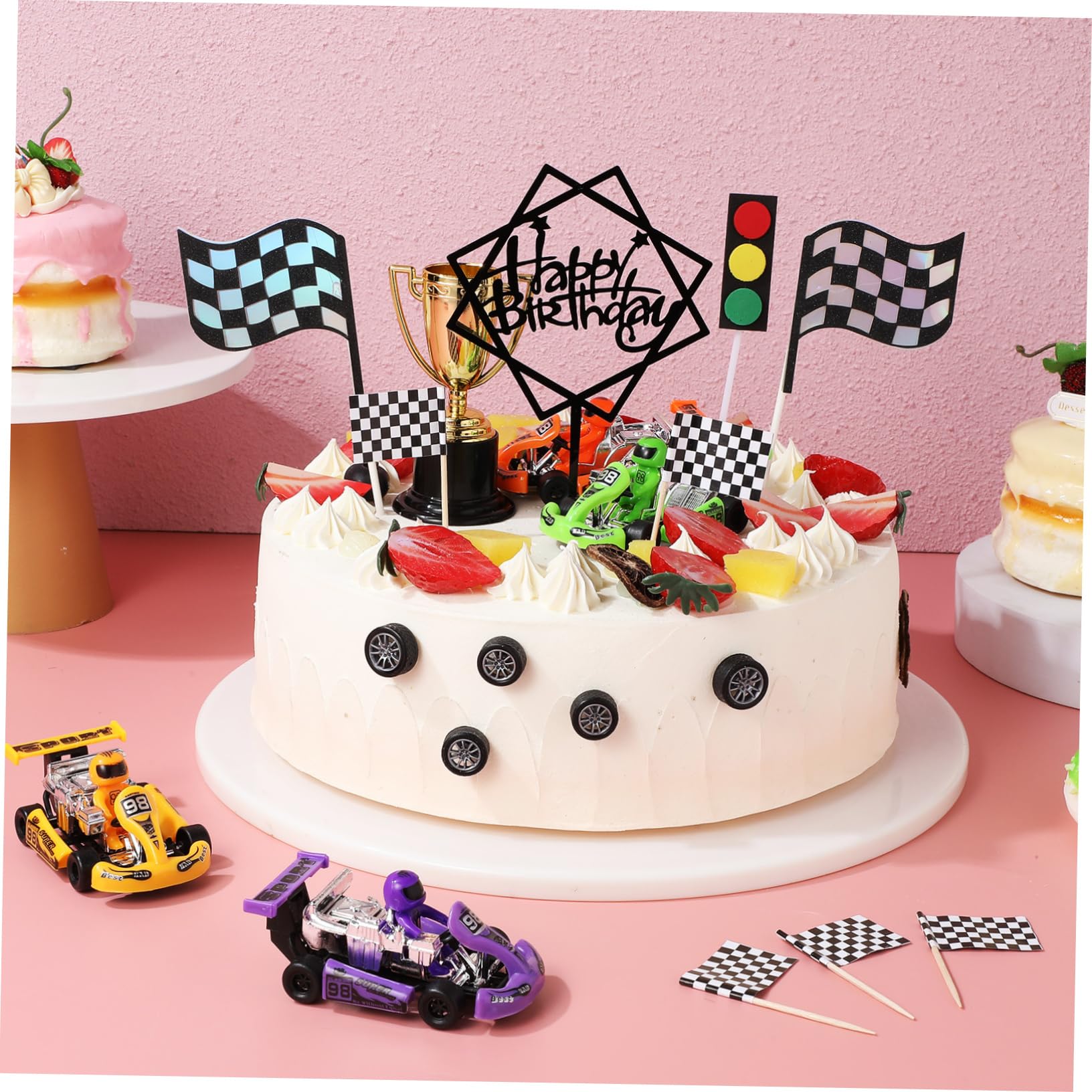 23 Pezzi Decorazioni Per Torte Auto Cake Toppers Decorazioni Per Torte Camion Cake Toppers Auto Da Corsa Per Bambini Ragazzo Forniture