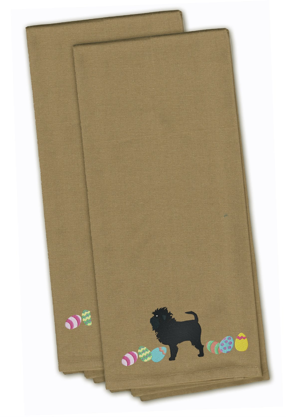 Torchon brodé Affenpinscher Pâques lot de 2 Caroline's Treasures en coton premium