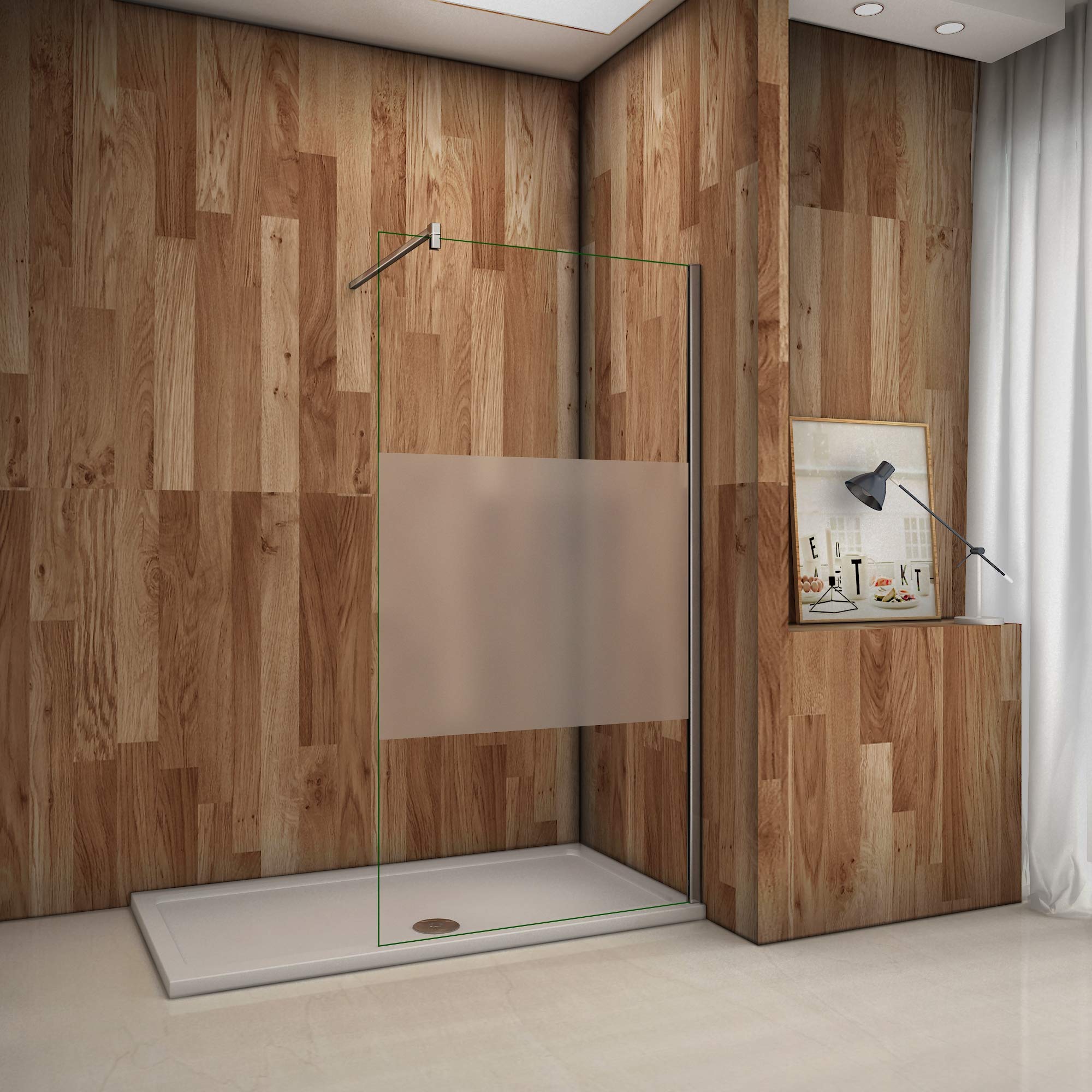 AICA Parete Doccia 70x200cm Fissa Walk in vetro 8mm Barra Tagliabile: 90cm