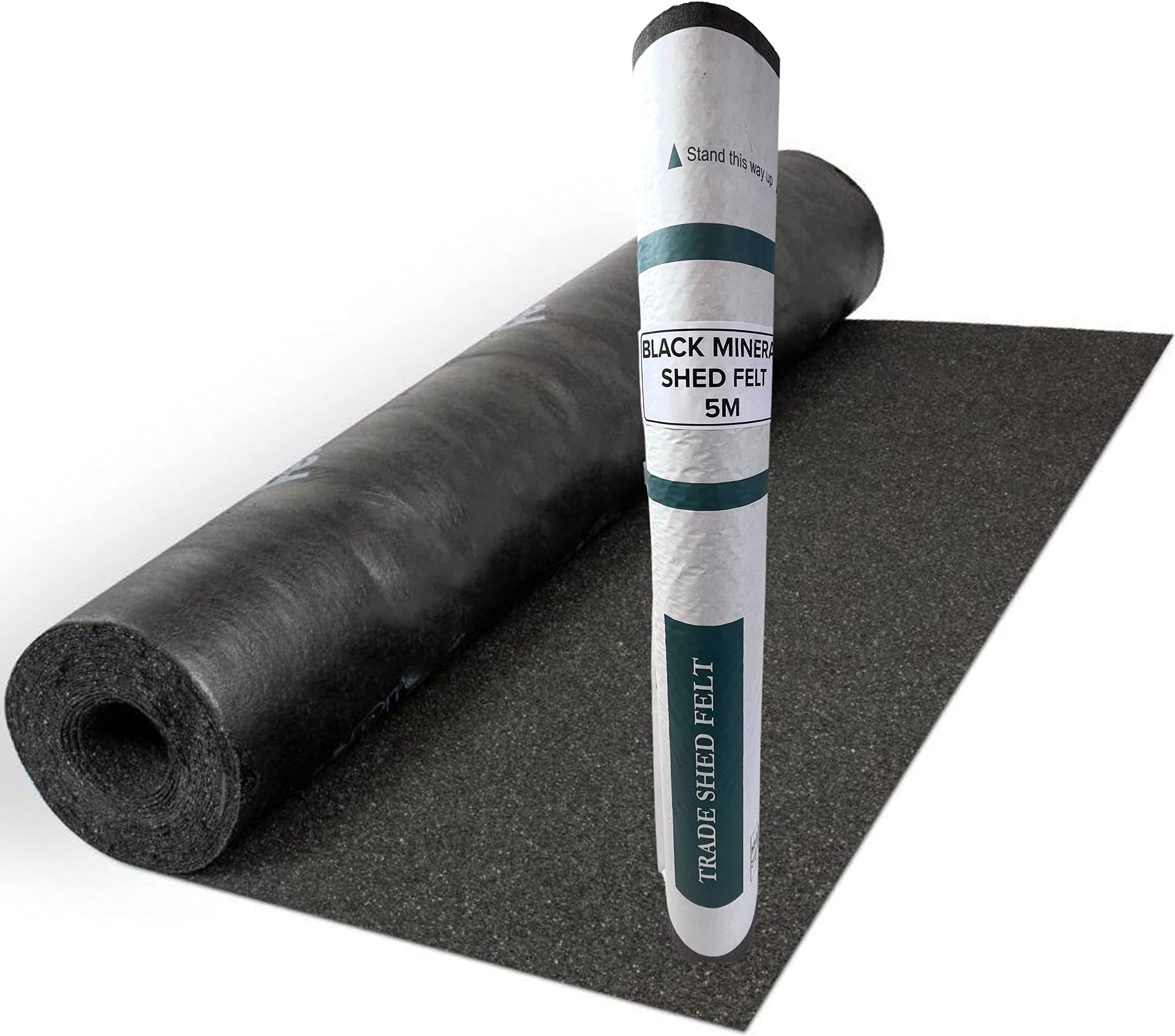 NOVECRAFTO Standard Grade Shed Roofing Felt Black Mineral 16.4 x 3.2ft (5m x 1m) with 13mm Galvanized Roofing Nails Pack of 50 Included | Heavy Duty Premium Roof Felt
