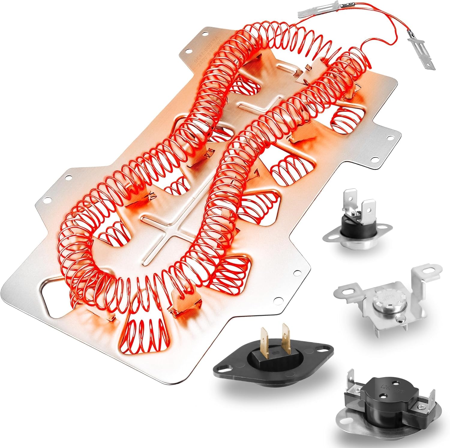 DVE45N5300F/A3 DVE41A3000W/A3 DVE45N5300V/A3 DVE45N5300W/A3 DVE45R6100C/A3 DVE45R6100W/A3 DVE45T3200W/A3 DVE45T3400P/A3 DVE45T3400V/A3 DVE45T3400W/A3 Dryer Heating Element Kit Fit for Sam-sung Dryers