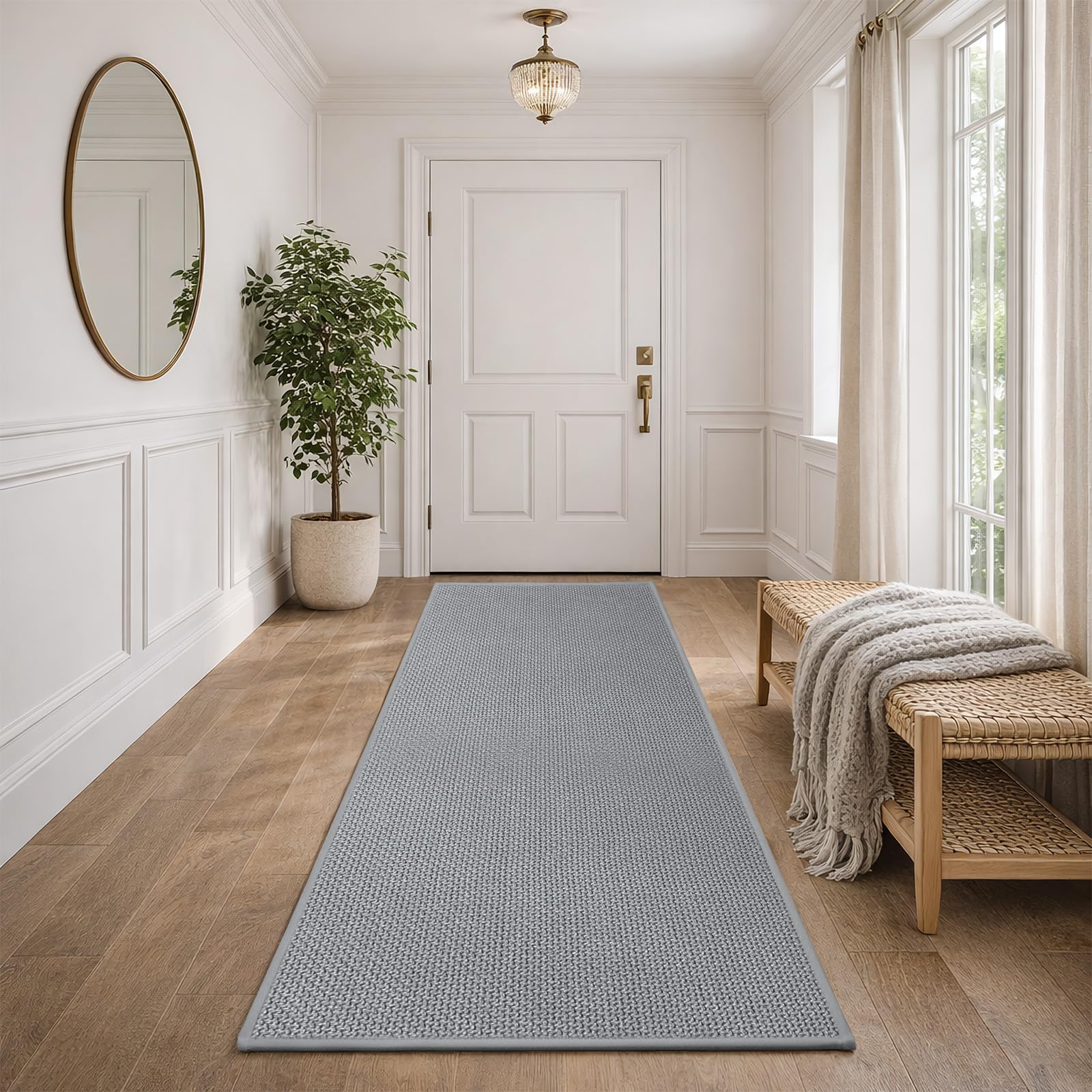 Tuocal Hallway Runner Rug, 80x120cm Extra Long Non Slip Low Profile Washable Kitchen Rugs Dirt Trapping Absorbent Floor Carpet Runner for Hallway Entryway Laundry Besides — image 1
