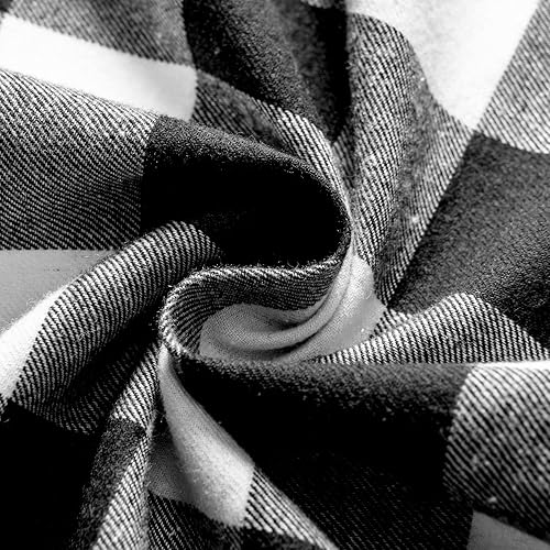 Miniatura 8 de Melodieux Buffalo - Cortinas a cuadros para sala de estar, dormitorio, estilo granja, estilo guingán, con textura de algodón, con bolsillo para