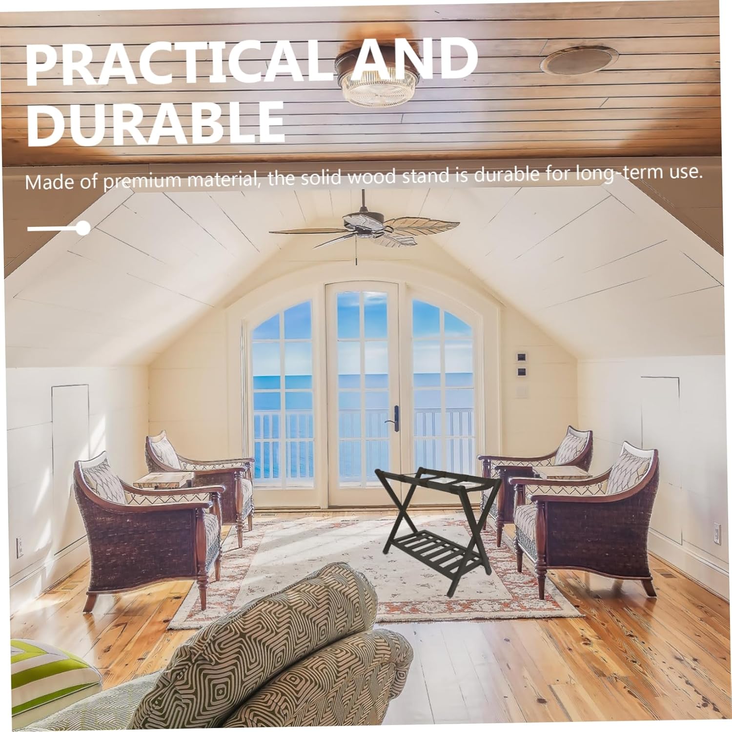 1Pc Solid Double Luggage Rack Foldable Multi Storage Shelf for Home Organizer for Living Room Balcony Bedroom Design