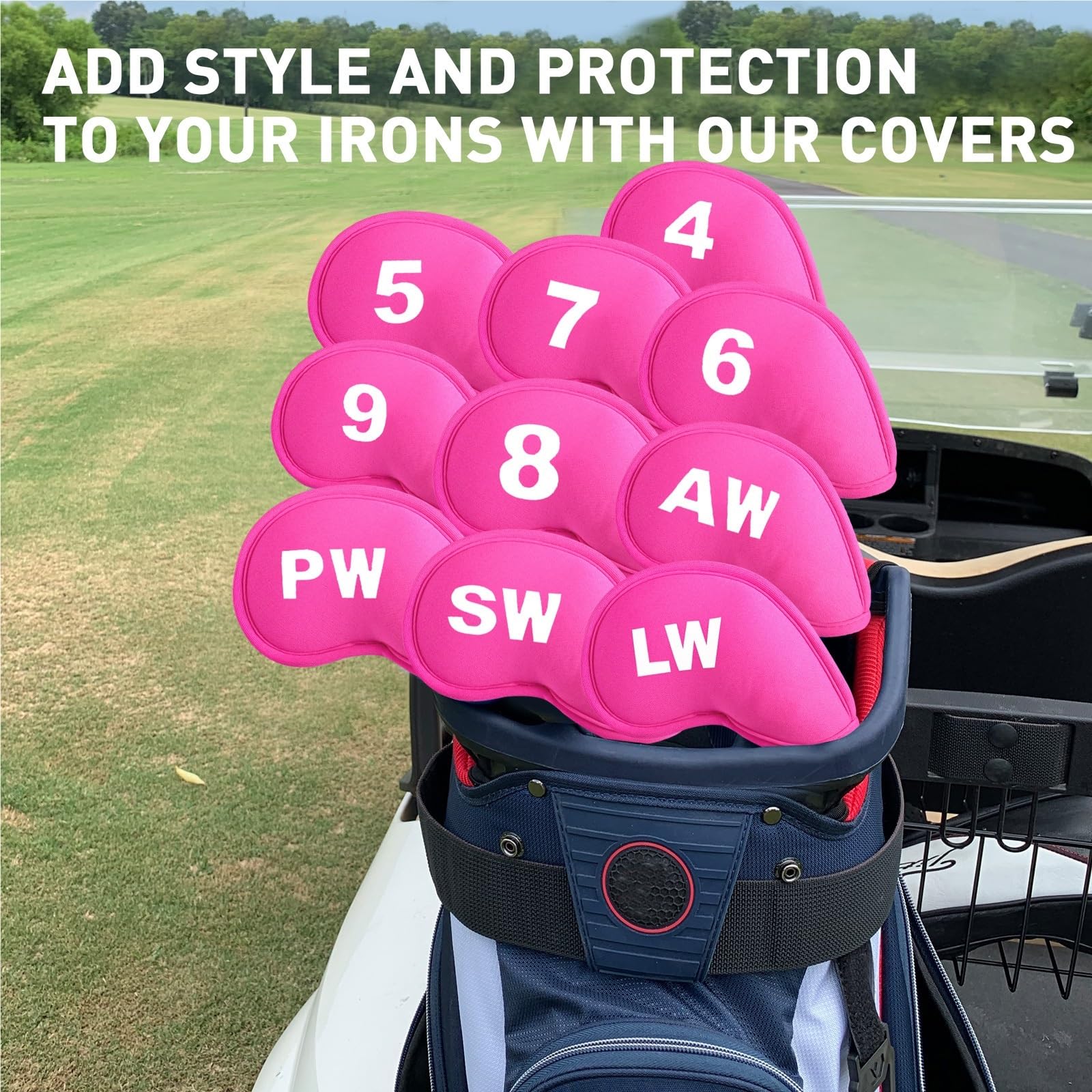 Fundas para Cabeza De Club De Golf Juego de Fundas for Palos Golf, Protector Neopreno for hierros, Valor, Paquete 10, Cubierta Universal for Cabeza, Compatible con Hierro Principales