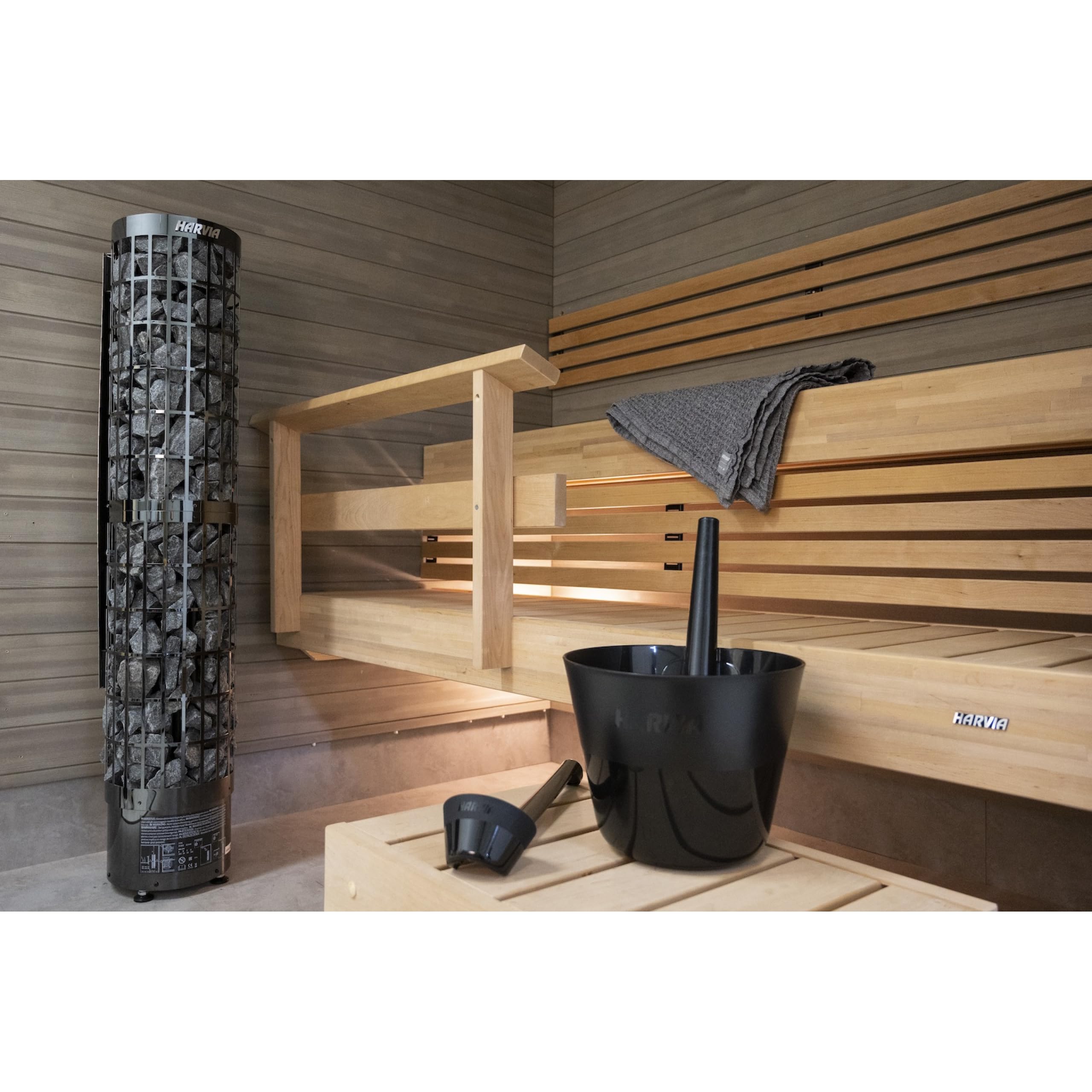 Harvia Cilindro PC66E Black 6,6 kW finnischer Saunaofen Standofen Stahl schwarz