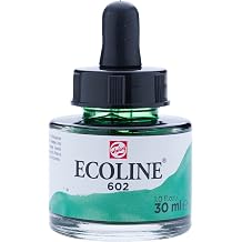 Talens Japan Tarens T1125-6021 Eco Line Color Ink, 1.0 fl oz 30 ml, Set of 3, Deep Green