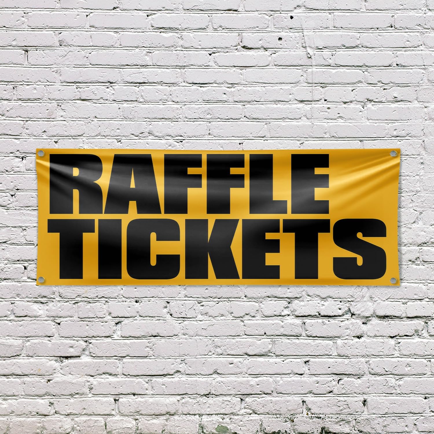 Raffle Tickets Banner Sign 18 Inch x 48 Inch | 13 oz Vinyl with Metal Grommets | Heavy-Duty Single-Sided Outdoor Durable Printed High-Quality Weatherproof | Made in the USA