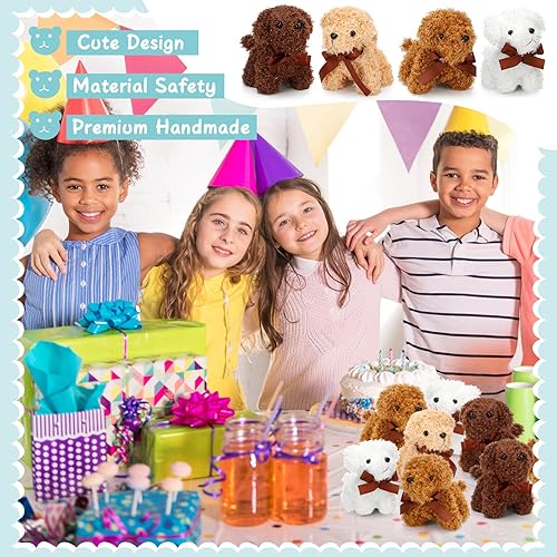 Miniatura 6 de Liliful 40 Piezas 12.7 cm Mini Perros de Peluche Perro Pequeño de Peluche en Masa Juguete de Peluche Adopta un Perro Favores de Fiesta Animal de