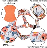 Vista 46 de CHEDE No Pull Floral Pattern Dog Harness - Lightweight and Soft, Adjustable Small Dog Harness Set with Leash, Suitable for Puppy to Medium-Sized Dog