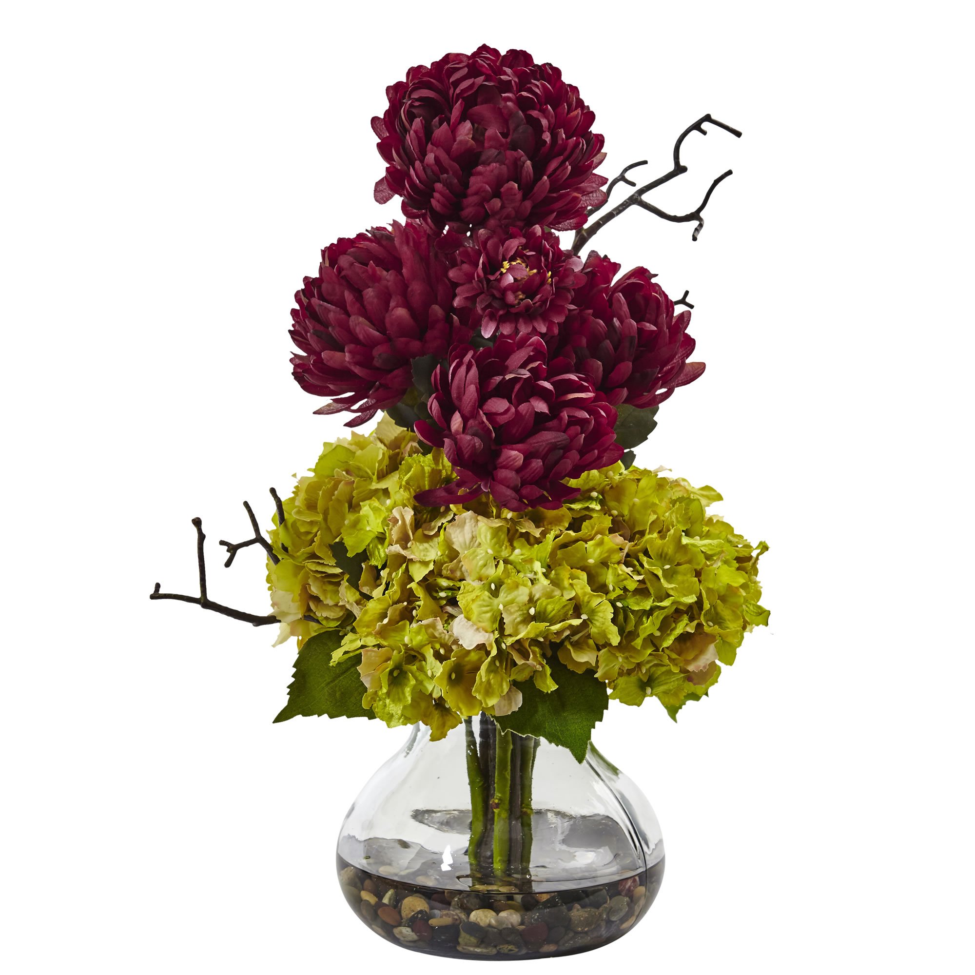 Hortensia et maman en vase multicolore le cadeau ideal pour fleurir un foyer
