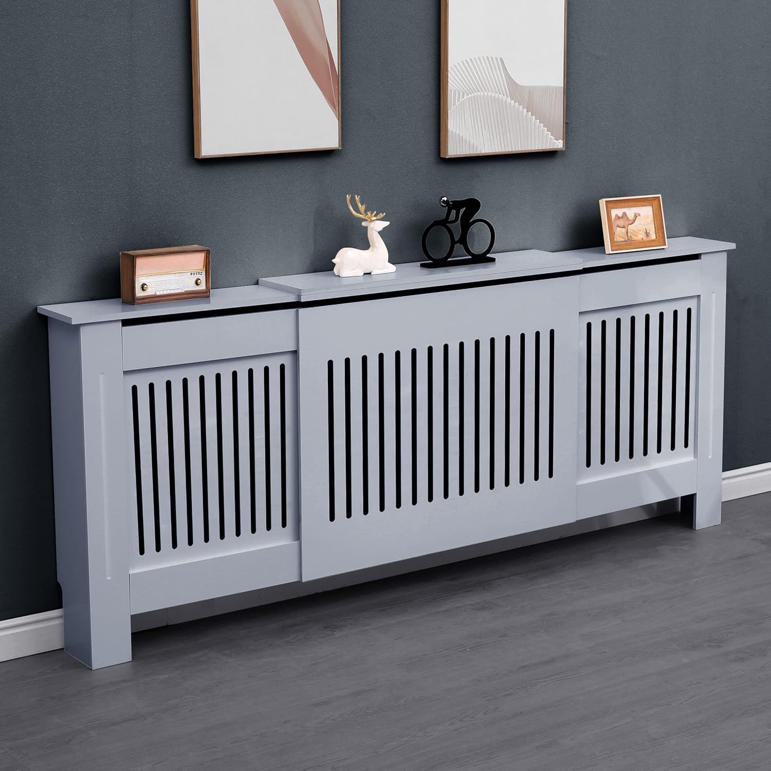 Blisswood Radiator Cover, Adjustable Radiator Cover, Modern Grey