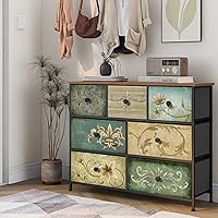 Vista 8 de Tohomeor Cómoda con Cajones para Dormitorio Cómoda de Cajones Cómoda de Tela para Closet, Cuarto de Bebé, Entrada, Perchero de Pie, Soporte de TV