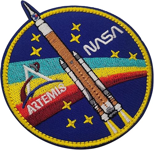 Miniatura 5 de Artemis de la NASA 1 Moon Rocket Space Exploration Mission Bordado Parches Apliques Divertidos Parches Bordados Parches Tácticos Militar Moral