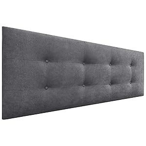 DHOME Cabecero Cabezales de Cama Acolchado Capitoné 8cm de Grosor Cabezal tapizado ACUALINE Tela y Polipiel Cabeceros de Cama Matrimonio (Tela Gris Ceniza, 135cm (Camas 120/135/140))