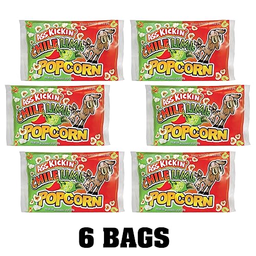 Miniatura 2 de ASS KICKIN' Chile Lime - Bolsas de palomitas de maíz para microondas, paquete de 6, el mejor regalo gourmet de palomitas de maíz picantes, es una