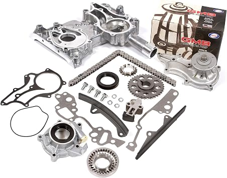 Compatible With 85-95 Toyota 2.4 SOHC 8V 22R 22RE 22REC High Performance Heavy Duty Timing Chain Kit w/Timing Cover Oil Pump GMB Water Pump